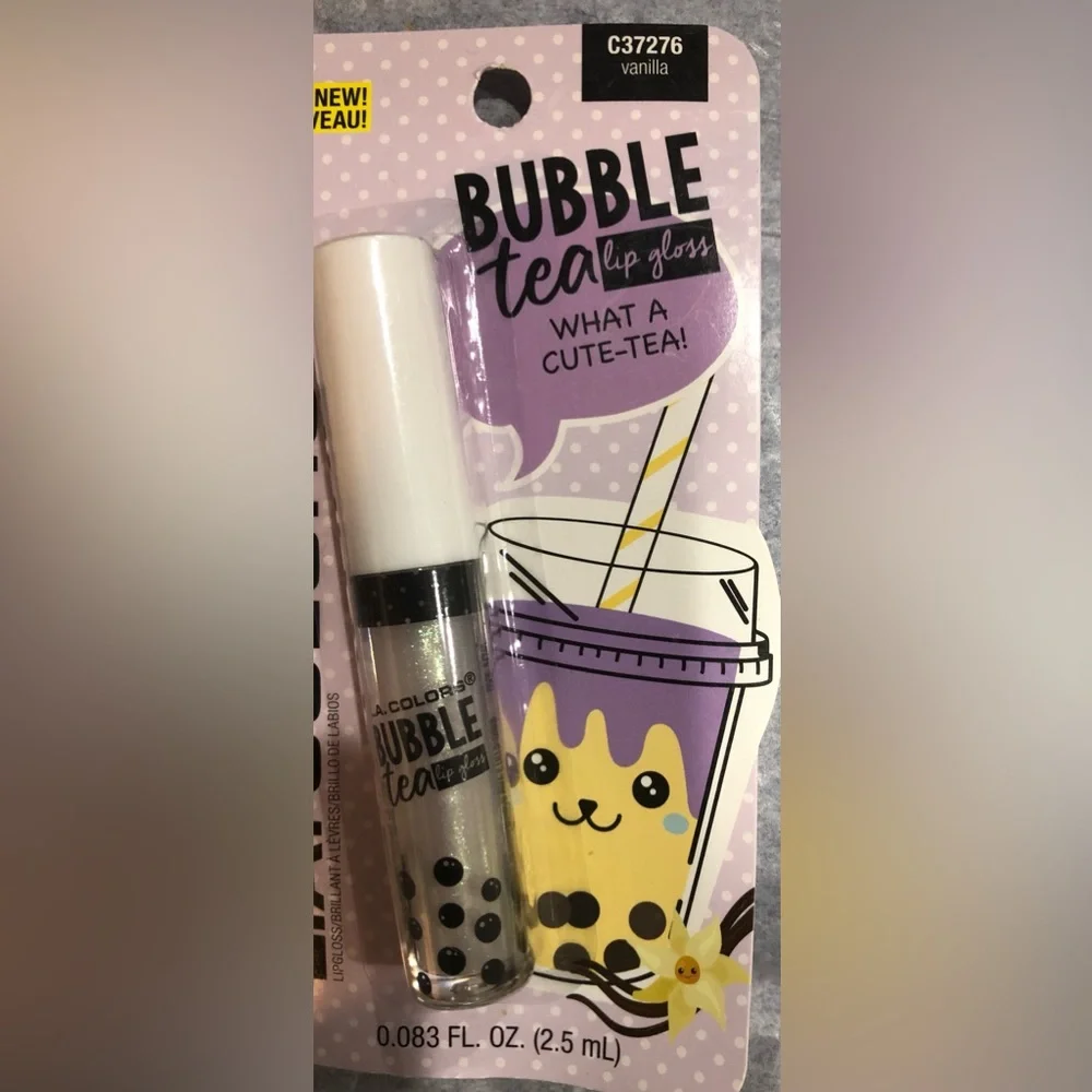 2pack strawberry matcha,‎ peach, chocolate latte & vanilla bubble tea lip gloss